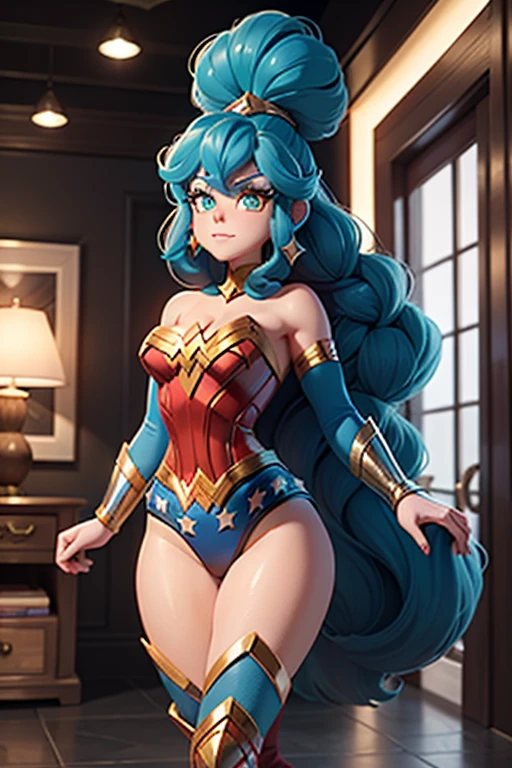 Imagine a fusion between Marge Simpson and Wonder woman