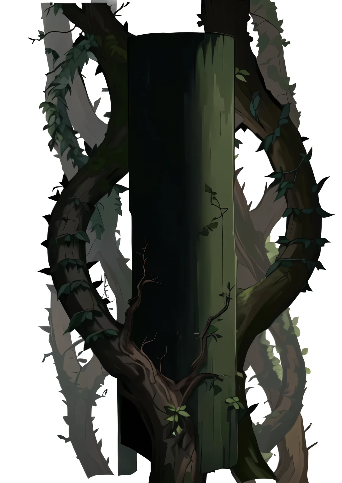 there are two pieces of wood with vines growing on them, galhos e plantas hiperdetalhados, stylized vegetation, ambiente de madeira antiga, Ponte da Vinha danificada, fundo de espinho. d&d, some fallen trees, props containing trees, pintado como uma arte conceitual de jogo, arte ambiental, trees. pintura fosca, arte conceitual de meio ambiente, Ramos e Hera, arte conceitual hiperdetalhada, there are two pieces of wood with a bunch of black vines, espinhos and vines. detalhado, fundo de espinho. d&d, hyperdetalhado twigs and plants, vegetation tentacles, stylized vegetation, vines and espinhos, roots and espinhos, membros feitos de videiras, composed of random limbs, chifres de espada, giant espinhos, espinhos, tronco com muitos espinhos na parte de baixo, ponte de madeira, fallen tree as a bridge.