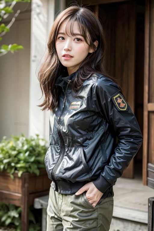 (Generated in SFW:2.0), (masterpiece, highest quality:1.2, Realistic photos, Raw photo), Anatomically correct, A girl fighting the enemy in a conflict zone, Mercenary female soldier, alone, Camouflage combat uniform and cargo pants, Fight back against the enemy with an automatic rifle, Browsing Caution, Tilt the screen, Dynamic perspective,