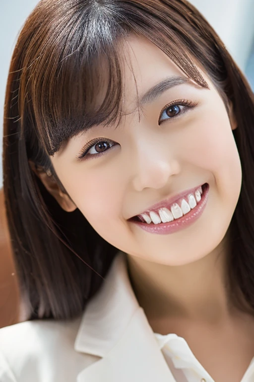 Highest Resolution, 4K, masterpiece: 1.3), Japanese Mature, A photo of a woman, sexy: 1.1, Beautiful Eyes, Slim figure, Realistic teeth, double eyelid, whole body, highest quality, detailed, At the office, business suit, Buckshot