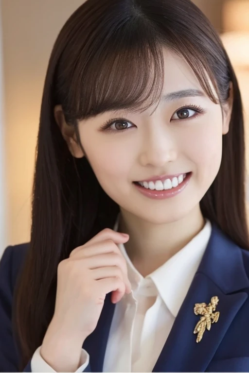 Highest Resolution, 4K, masterpiece: 1.3), Japanese women, A photo of a woman, sexy: 1.1, Beautiful Eyes, Slim figure, Realistic teeth, double eyelid, whole body:1.3, highest quality, detailed, At the office, business suit, Buckshot