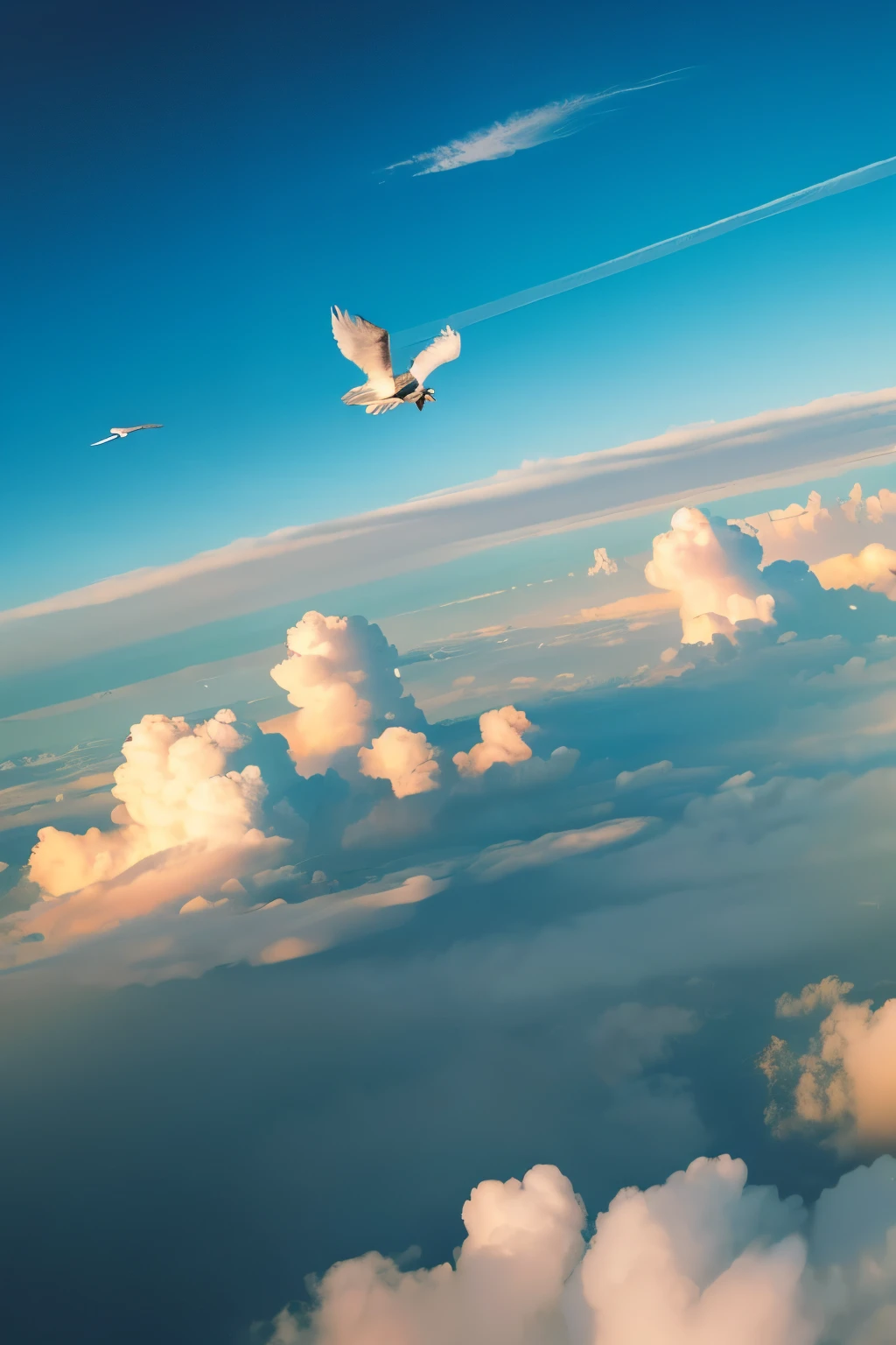 "Soaring through the sky, seeking new adventures."