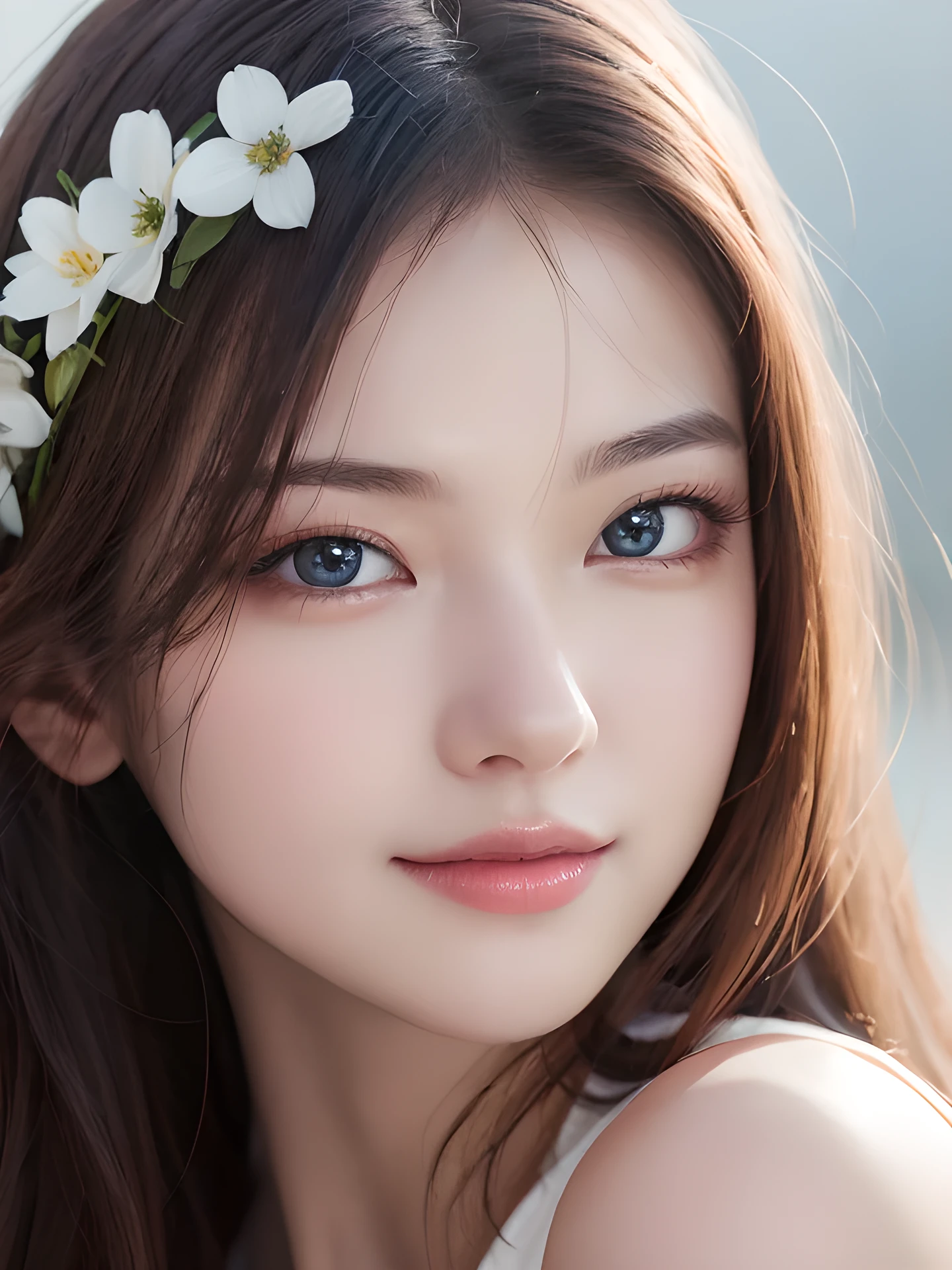 (1 young girl), wonderful face and eyes, (amazingly beautiful girl), (highest quality:1.4), (super detailed), (very detailed CG integrated 8k wallpaper), very detailed, High-definition RAW color photo, professional photography, delicate eyes, double eyelid, droopy eyes, smile, spring, 