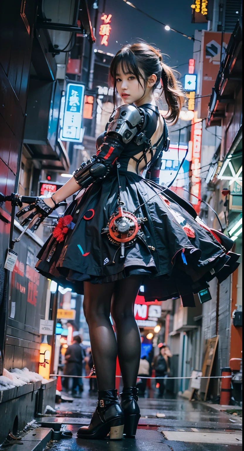 (masterpiece, best quality:1.2), (8k uhd, 16k, 32k, ultra high res), (photorealistic:1.37), (RAW photo), ultimate-realistic, ultimate-realistic details, ultimate-realistic texture, ultimate-intricate details, ultimate-realistic lighting, ultimate-realistic shadow, 1 japanese girl, ultimate-cute face, ultimate-RAW skin, ultimate-realistic eyes, (mechanical:1.4),  (armor), full body, wide shot