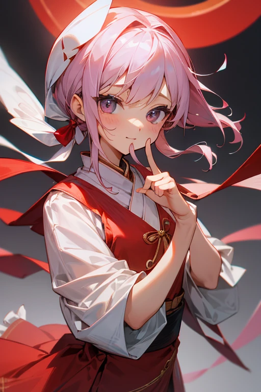 Stick out your little finger、Wrap a red thread around your pinky finger。cute、beautiful girl