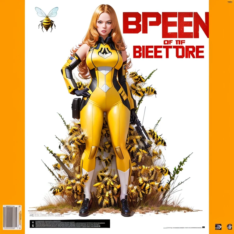 a poster for Intrusion of the bee girls, John Maggs, Art by Roy Dalgarno, based on bumblebee, 1 9 7 0 SFmovie, movie, Intrusion, Album cover, (bee), [ movieのような, music Album cover, made of bees, movieアートワーク, Official artwork, bees, crimson - 女 army behind, 1 9 7 0 s film, レトロSFmovie