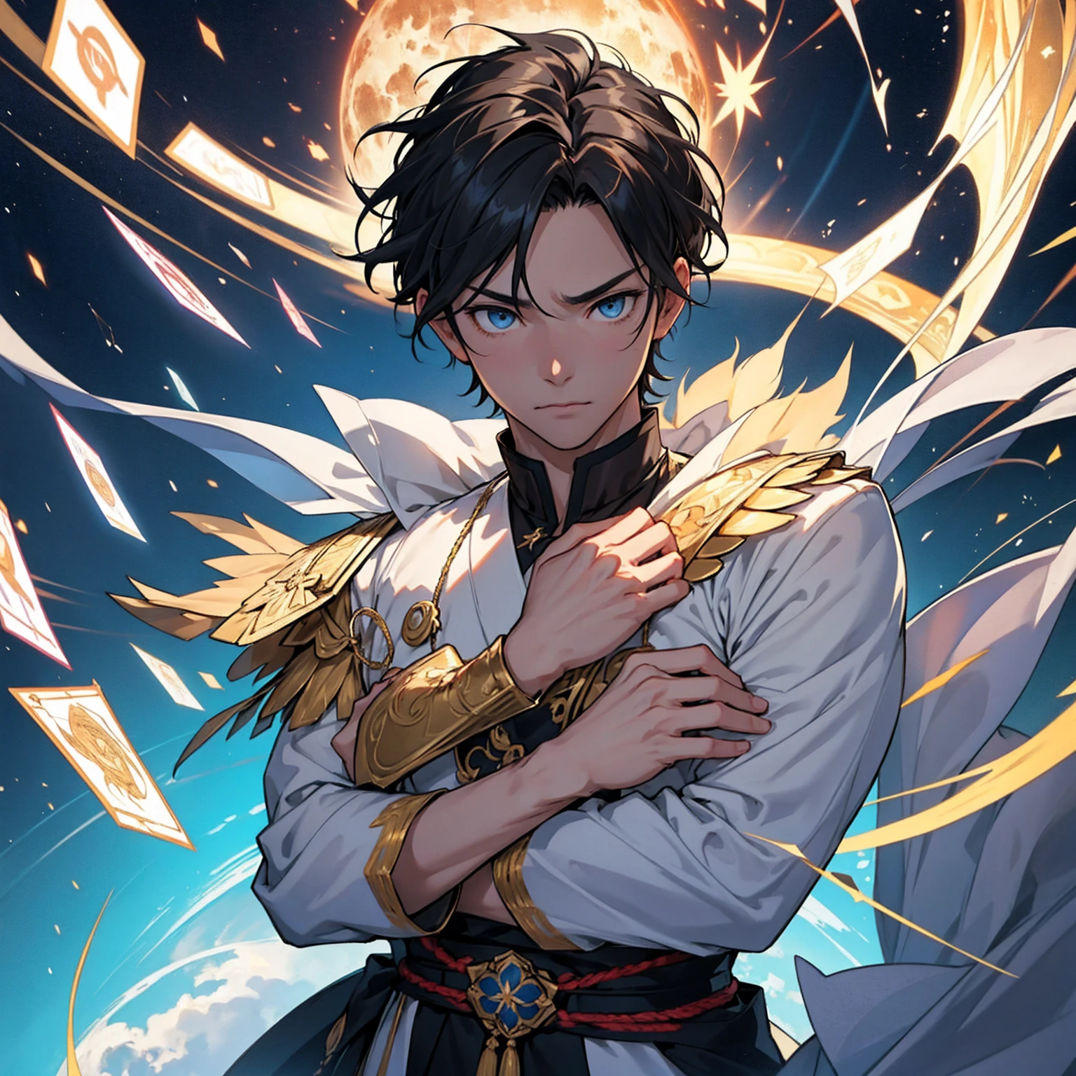 ローマemperorコンスタンティヌス1世「great」。34 years old。Adult male。emperorらしい優雅さと重厚さ。Calm and cool-headed。Heavenly Jerusalem。Tarot Cards「emperor」「world」Oracle Cards。Delicate and bold design in gold and blue。eyes like a lion。Thick neck。Broad shoulders。The achievements and impact on future generations are clear.、Constantine himself「What was he like?」It is shrouded in mystery。I個人的にコンスタンティヌスgreatに惹きつけられています。Iコンスタンティヌスgreatを追慕しています。but、コンスタンティヌスgreatは、Light and Darkness、It has both advantages and disadvantages。Nobody is perfect。コンスタンティヌスgreatが活動していた時の後期ローマ帝国は、危機と混乱と分裂の激動のworldでした。コンスタンティヌスgreatは、Calm and calm、It was mild for the time.。On the other hand、Powerful and ruthless in harsh times。コンスタンティヌスgreatへの毀誉褒貶、The pros and cons are intense。eventually、I think it can change infinitely depending on the evaluator&#39;s perspective.。コンスタンティヌスgreatは、Will it remain a mystery forever?。I、コンスタンティヌスgreatを想い続けています。Iコンスタンティヌスgreatの実態がつかめないまま、Admiration and fear、I am in a state of longing and fear。lyrical。Heartful。Romantic。Dramatic。Romantic and Real。Digital Art。Gustave Doré。Gustave Moreau。William Blake。Dande&#39;s Divine Comedy。Milton&#39;s Paradise Lost。Medieval manuscripts。Medieval miniature。Copperplate engraving。magic。西洋magic。grimoire。wonder。occult。religion。philosophy。Symbolism。occultism。Tahana。Christian Bible。Genesialachi。Revelation。Koran(original) , (Very detailed壁紙) , (highest quality) , (masterpiece) , Photographic reality, Realistic, Very detailedイラスト , Beautiful Eyes, (Delicate face) , Perfect detail, (Best lighting) , (Very intricate details) , Very detailed, , 4K Integration, (Super fine CG: 1.2) , (8k: 1.2) , Realistic, Octane Rendering
