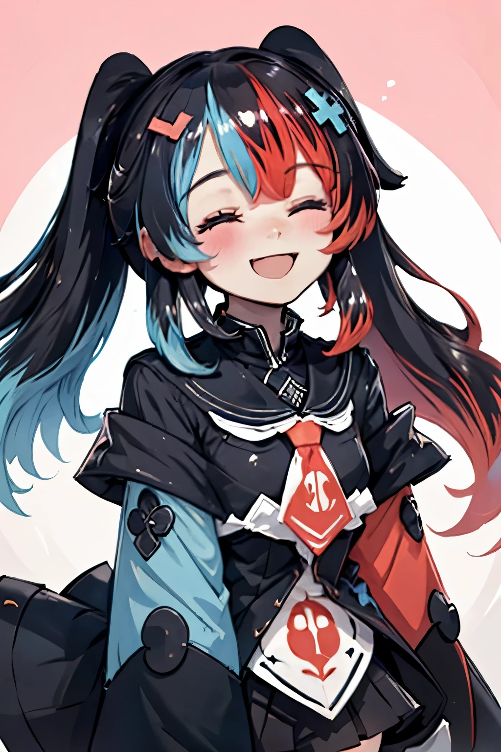 Highly detailed, High Quality, Masterpiece, beautiful, 1girl, solo, SwitchchanOutfit, (HeadpatPOV:1.5), headpat, pov, smile, bright smile, head tilt, closed eyes, happy, blush,