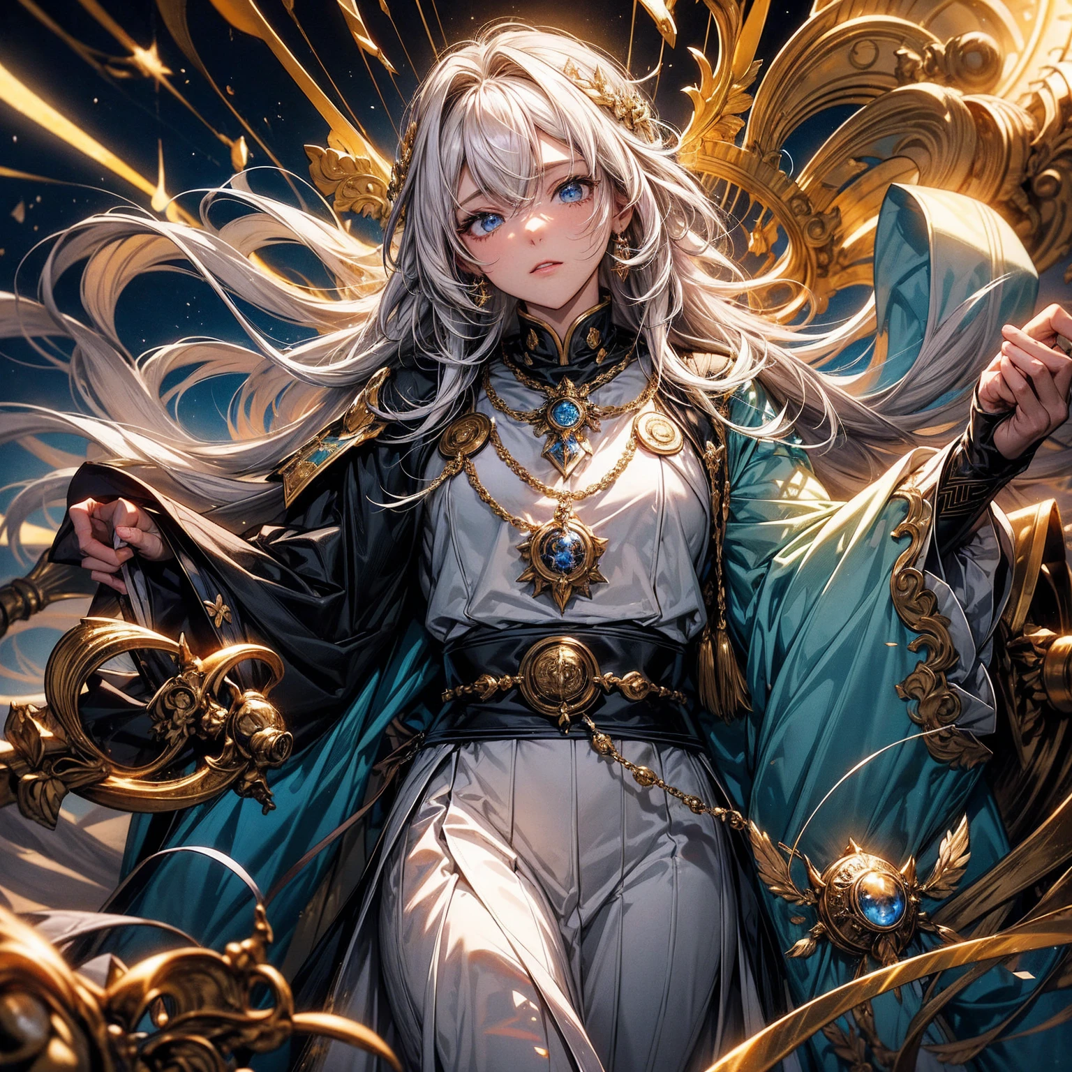 ローマemperorコンスタンティヌス1世「great」。34 years old。Adult male。emperorらしい優雅さと重厚さ。Calm and cool-headed。Heavenly Jerusalem。Tarot Cards「emperor」「world」Oracle Cards。Delicate and bold design in gold and blue。eyes like a lion。Thick neck。Broad shoulders。The achievements and impact on future generations are clear.、Constantine himself「What was he like?」It is shrouded in mystery。I個人的にコンスタンティヌスgreatに惹きつけられています。Iコンスタンティヌスgreatを追慕しています。but、コンスタンティヌスgreatは、Light and Darkness、It has both advantages and disadvantages。Nobody is perfect。コンスタンティヌスgreatが活動していた時の後期ローマ帝国は、危機と混乱と分裂の激動のworldでした。コンスタンティヌスgreatは、Calm and calm、It was mild for the time.。On the other hand、Powerful and ruthless in harsh times。コンスタンティヌスgreatへの毀誉褒貶、The pros and cons are intense。eventually、I think it can change infinitely depending on the evaluator's perspective.。コンスタンティヌスgreatは、Will it remain a mystery forever?。I、コンスタンティヌスgreatを想い続けています。Iコンスタンティヌスgreatの実態がつかめないまま、Admiration and fear、I am in a state of longing and fear。lyrical。Heartful。Romantic。Dramatic。Romantic and Real。Digital Art。Gustave Doré。Gustave Moreau。William Blake。Dande's Divine Comedy。Milton's Paradise Lost。Medieval manuscripts。Medieval miniature。Copperplate engraving。magic。西洋magic。grimoire。wonder。occult。religion。philosophy。Symbolism。occultism。Tahana。Christian Bible。Genesialachi。Revelation。Koran(original) , (Very detailed壁紙) , (highest quality) , (masterpiece) , Photographic reality, Realistic, Very detailedイラスト , Beautiful Eyes, (Delicate face) , Perfect detail, (Best lighting) , (Very intricate details) , Very detailed, , 4K Integration, (Super fine CG: 1.2) , (8k: 1.2) , Realistic, Octane Rendering、Scale infinity、permanent。far-reaching、Grandiose。Infinite and Unfathomable Influence。Tianhe Galaxy。Andromeda。The Universe。spiritual。Earth。solar system。Infinite Universe。quantum。Free Energy。Electro-optical petrification。Dark matter。Mysteries of the Universe。life-and-death。Journey。Creation and Healing。trauma。create。Salvation。Purification。Unconditional Love。High Bliss。