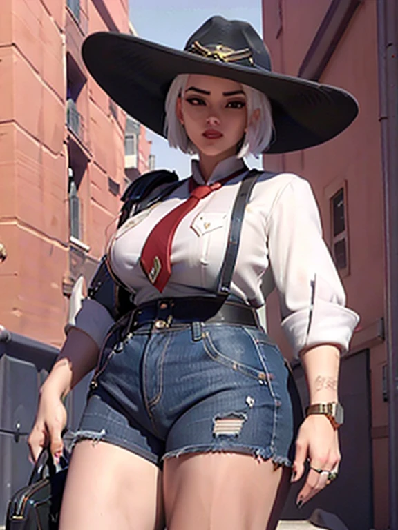 Modelo, Digital Illustration, (obra de arte:1.2), alta calidad, ojos detallados, mujer joven y gorda, pelo corto, llevando comida a la boca, culo gordo apunto de romper la ropa, muslo obeso, moda urbana, grueso, gorda, culo gorda, panza llena y gorda, pechos gordos, ropa no le queda,