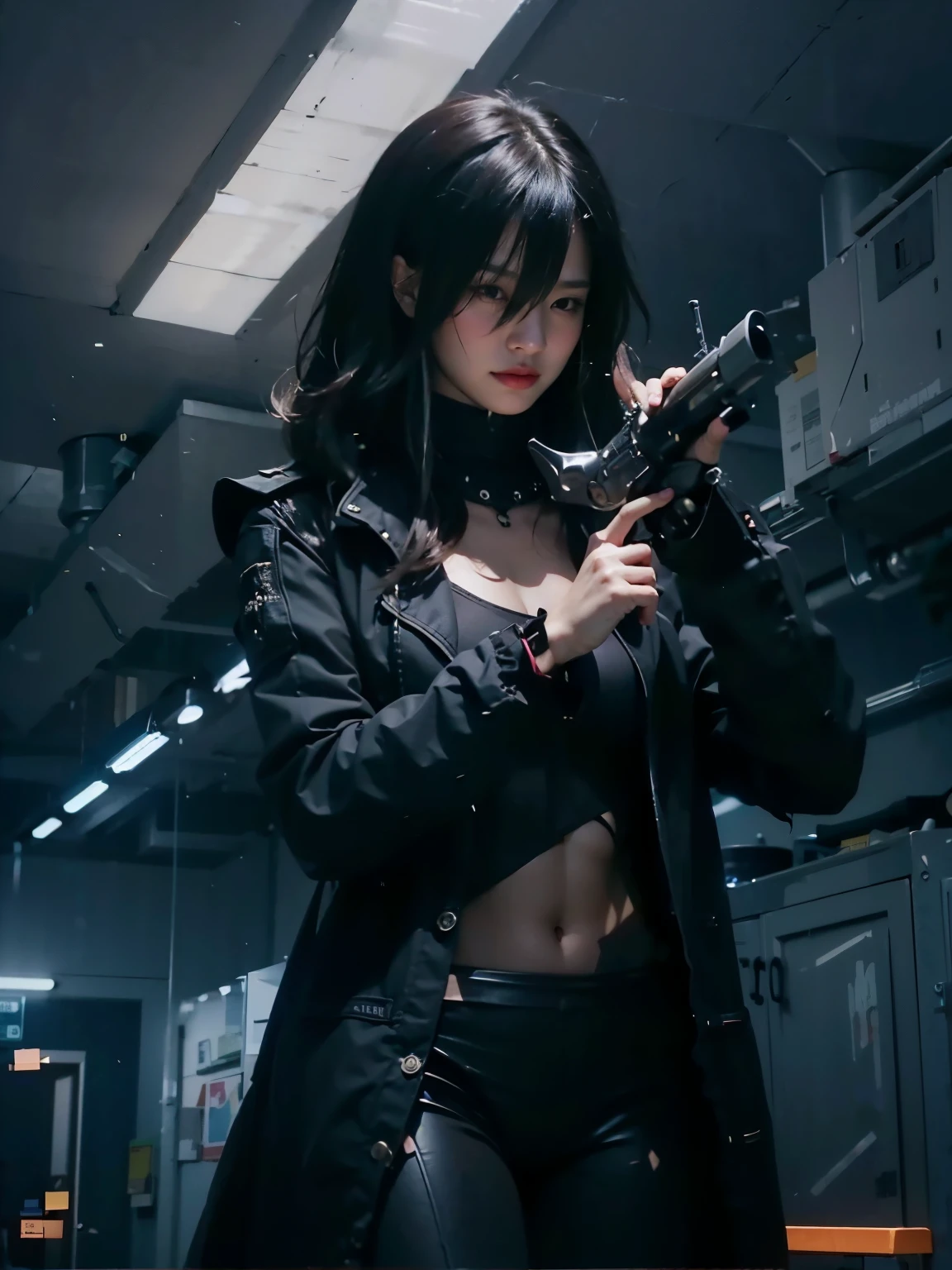 (masterpiece, best quality:1.2), (8k uhd, 16k, 32k, ultra high res), (photorealistic:1.37), (RAW photo), ultimate-realistic, ultimate-realistic details, ultimate-realistic texture, ultimate-intricate details, ultimate-realistic lighting, ultimate-realistic shadow, 1 japanese girl, ultimate-cute face, ultimate-RAW skin, ultimate-realistic eyes, (mechanical:1.4), (armor), full body, wide shot