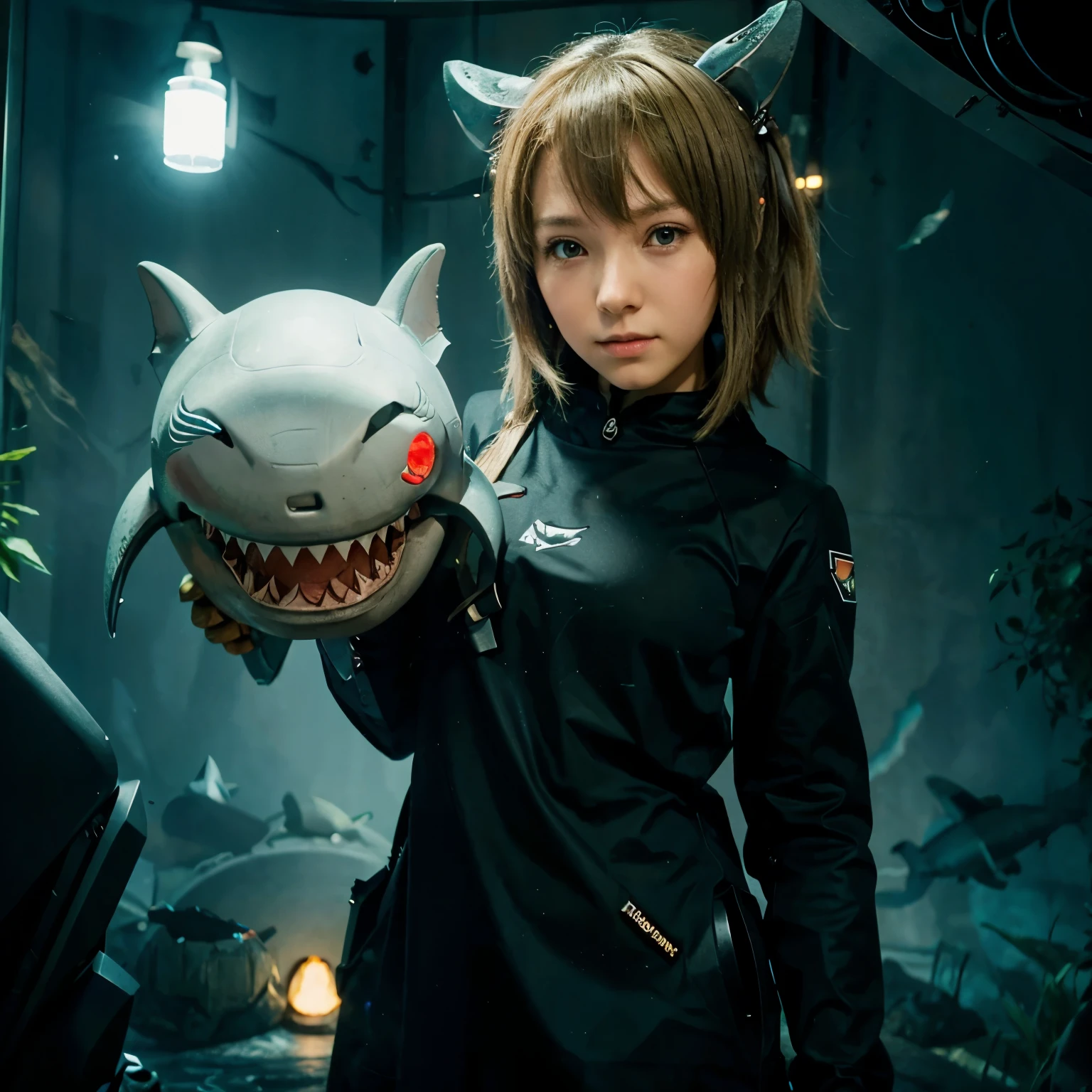 Shark, fofo anime, robot