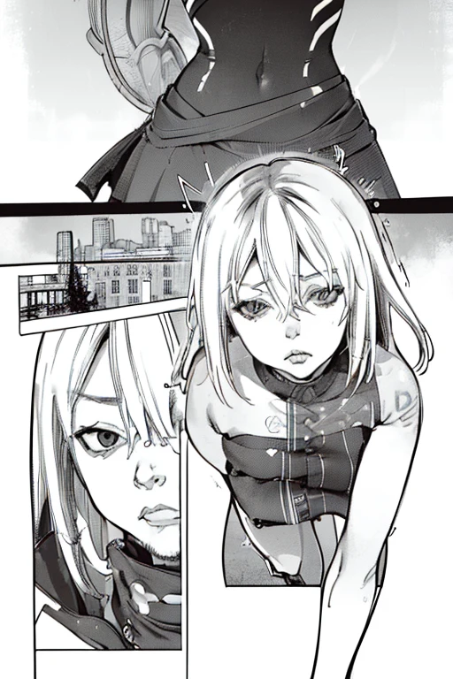 mato seihei no slave(((chained soldier)))mujer rubia adolescente kyouka uzen, posando sensualmente poca ropa.((Borderlands 3))), (((closeup))), (((urban city environment))), (((diffuse colors))), (((rgb))), (((ultra detailed illustration of a diffuse hallucinatory man water spirit creature))), (((complex 3d projections of ghostly translucent fabric and glowing hollow cybernetic threads))), (((dynamic pose))), spectral, concept art, ((light particles)), (stunning visual masterpiece), (((double exposure))), ((glowing texture)), (black tones), (no limits), (unpredictable), (surreal), (professional composition), (award winning composition), creative freedom, (artistic expression), (extreme composition), (spontaneous composition), (black filter), ((surreal theme)), (diffuse creatures), (diffuse figures), disturbing visual expression, (lit dark fantasy realm), evocative, (unusual chromatic contrast). by Lekrot(long neck))), (((elongated neck))), ugly, ((static pose)), (((certainty))), conventionality, conventional theme, (((Borderlands 3))), (((closeup))), (((urban city environment))), (((diffus
