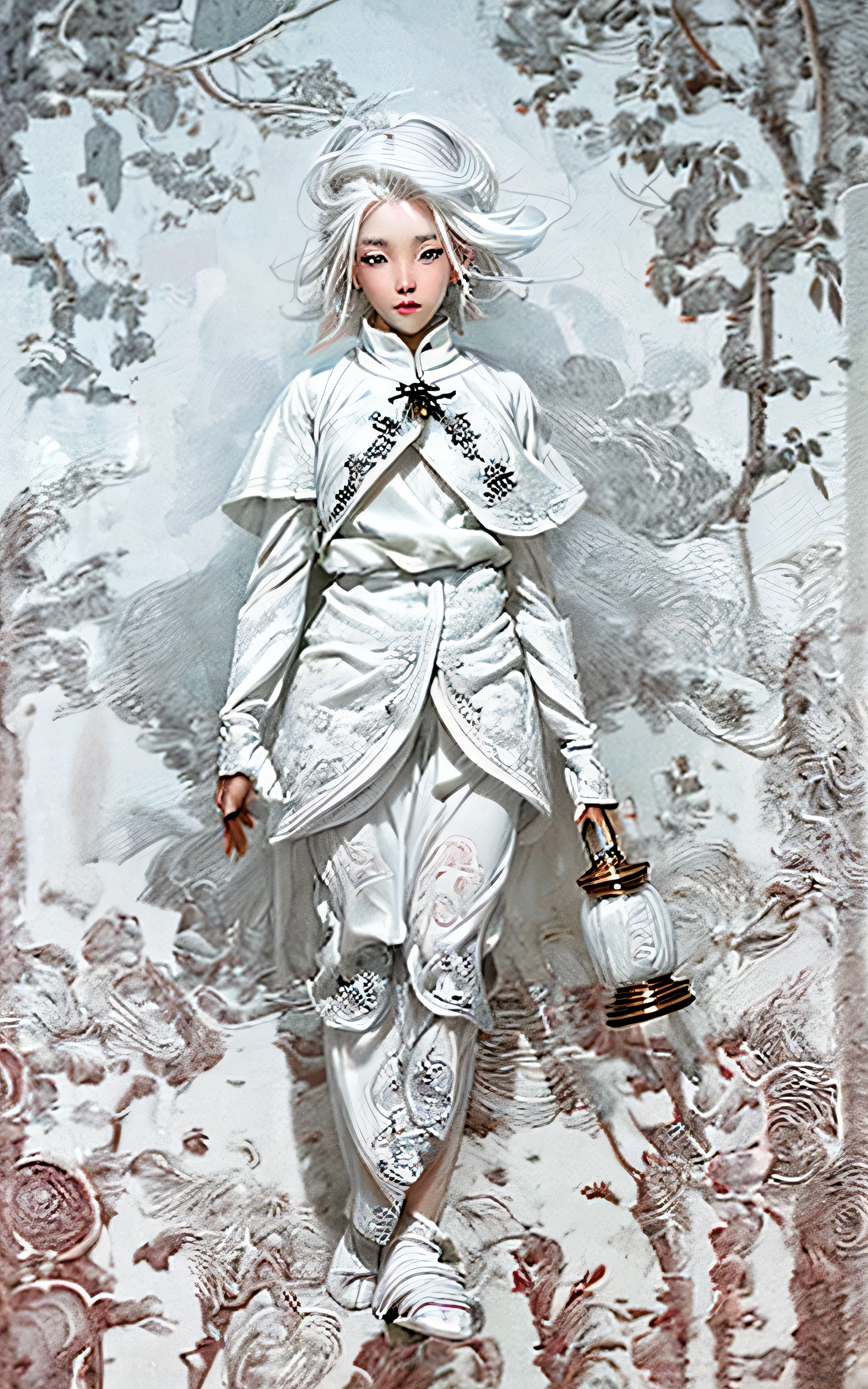 high resolution、Beautiful Face、White Hair