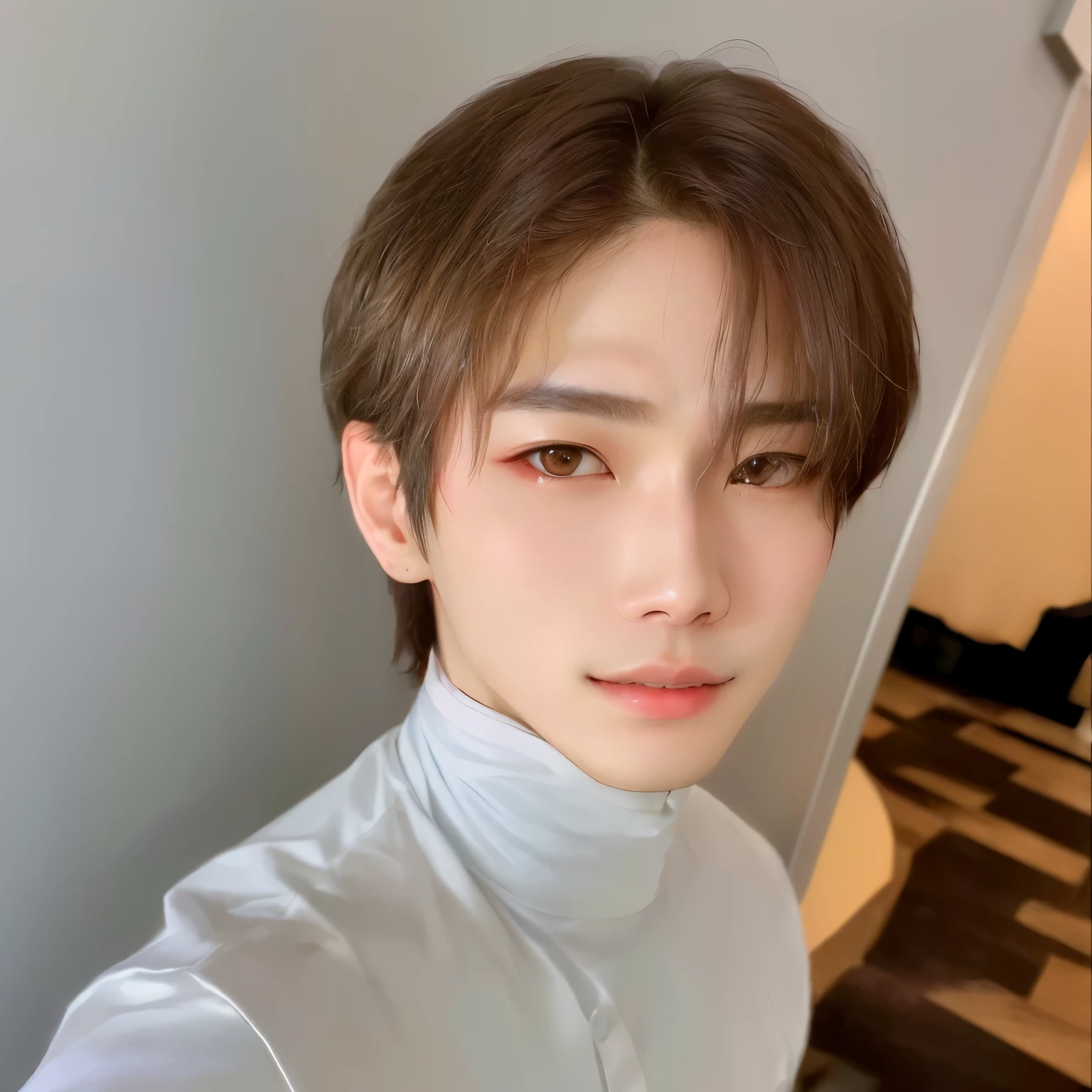 Un primer plano de una persona con camisa blanca y corbata, Jung Jaehyun, xqc, cai xukun, Yanjun Chengt, foto de perfil en la cabeza, con pelo corto, sakimichan, hyung tae, kim taejin, Kim Doyoung, pale korean adorable face, jinyoung shin, Hong June Hyung, jaeyeon nam, pintar ulzzang