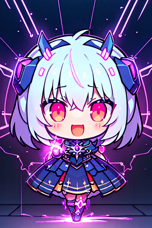 (masterpiece, highest quality:1.2), Little, Laughter, IncrsLowTier, electricity, lightning, One girl, Aura Freezing, horn, Twin Blade, Glowing Eyes, Highly detailed CG Unity 8k wallpaper,