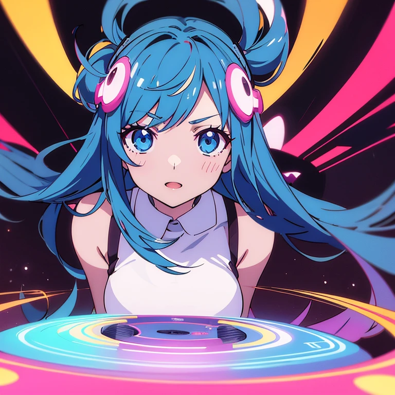 two anime girls in headphones are playing music on a turntable, anime vibes, anime style 4 k, ig studios anime style, nightcore, 8 0 s anime vibe, anime girls, anime style. 8k, lofi artstyle, dj sura, anime moe artstyle, anime style illustration, trending on cgstation, anime style artwork, e - girl flying attack dancing