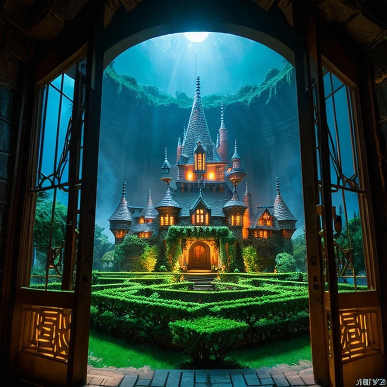 Fantasy Mysterious Castle。maze。Dubious atmosphere