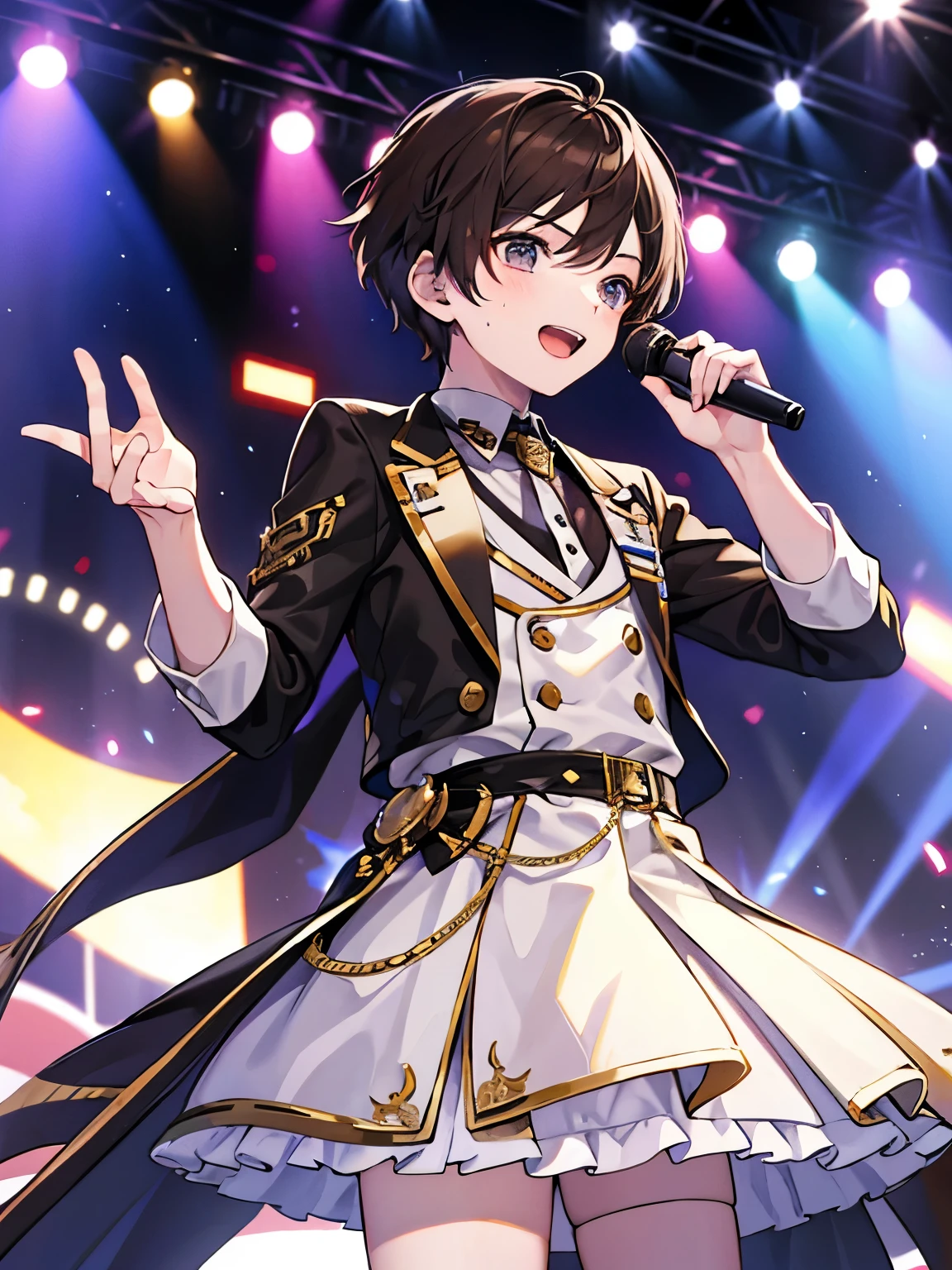 1 boy、For men、Brown hair mash、nice、Holding a microphone、Stage Costumes