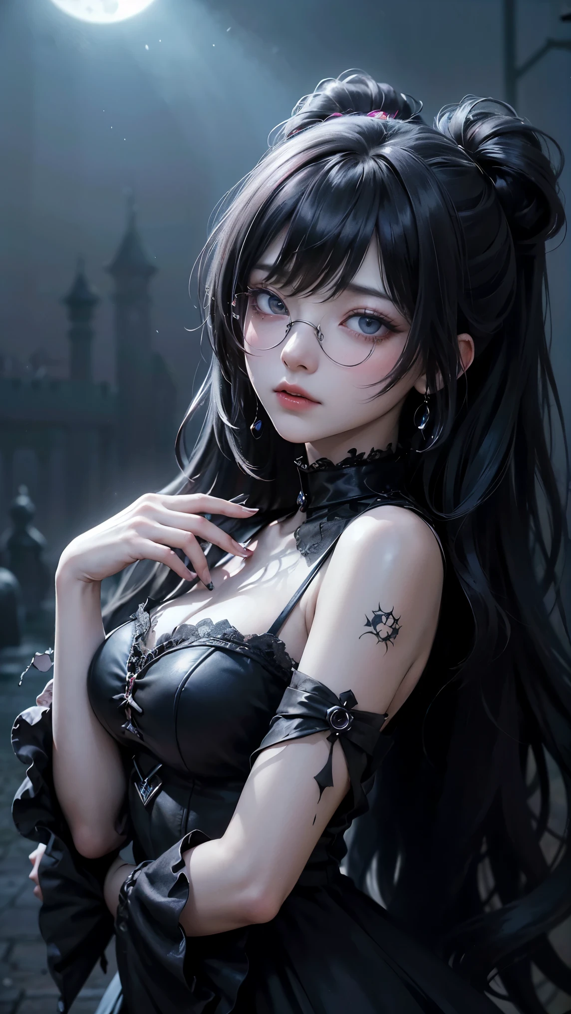 (highest quality,High resolution:1.2),(dark,Threatening:1.1),(Regrettably:1.1), (Oak:1.5),(devilのテーマ:1.5),(dark horror theme:1.5),(Thriller:1.5),(Inspiration from Stephen King:1.5),(Dark fantasy:1.5), (Ink and watercolor:1.5), (black and white color:1.5), (Ominous landscapes:1.5),(Countless stars fly towards the viewer:1.5),(Ruined:1.5),(Ruined village:1.5),(1800s:1.5), (Ruined theme:1.5),(There&#39;s a lot of dust flying:1.5),(puddle:1.5),(Dirt roads:1.5),(Absurd:1.5),(wonderful:1.5),(highest quality:1.5),(masterpiece:1.5),full length,Quartz Lepidolite Woman in a Red Dress, (Powerful figure:1.1、Big Breasts、Glasses) 、 ((((Huge glasses, Nerd Glasses, thick glasses, Round Glasses)))),(((Big Breasts)))、Pretty face,Raise your eyebrows,Full Body Shot,Ominous landscape,Fluorite Chrysocolla Atmosphere,art：Simon Stahlenhag,Nicola Samori,(((Wangechi Mutu))),prime color,Urban,Very detailed,masterpiece,Intricate details,Faded,eyes Very detailed, Eye for details,4K resolution,to be born, Nikon Z9,Scary Town,full length,evil ghost, Winnie the Pooh Rainbow,Intricate details,Stone Forest of Yunnan, China,Very detailedな, Realistic,, 暗くてSpooky atmosphere,  spiritual being, Hauntingly beautiful, Ghostly figures, Swirling Mist, Supernatural existence, devilの本質, Shadowのような形, Spooky whispers, Ominous Aura, 
Heart of a Goth Maiden, Very dark shade.
Her Eyes, Like dazzling fur in a starless haze,
A symphony of despair in their eyes.
Her Mogul Snaps, Mysterious Cemetery,
Think about it, The source of her sadness.
Black hair swaying in the moonlight,
She weaves despair into her dreams.
oh, Her Soul, Shadow&#39;Embrace,
Take me to space.
At each step of the Kelhudelgoring, She summons darkness,
Dance of the Void, Whippler Big Spark.
Her touch is the cold caress of the void,
In her vague existence, I am left confused.
For Love, Bumblewisk, Cosmic Power,
Stars shining in the endless night.
Confusion swirls, Let the emptiness cry out,
Our love is a dazzling dream in the universe.
Gothic Witch of the entire star world,
In your void, I find my soul.
Hypermaximalist, Anime Style, Breathtaking oil paintings, 超Realisticな, Ultra-realistic digital illustrations that mimic the style of oil paintings, アレックス・グレイのサイケデリックな先見の明のある芸術とHRギーガーのto be born体力学的テーマの美学をシームレスに融合. wonderful構成, masterpiece, highest quality, (devil,Satan,Lucifer:1.1),(devilish:1.1),(Red eyes glow:1.6)、(Red glowing eyes,Sharp teeth:1.1),(Black wings,thick,shabby:1.1),(hellish landscape:1.1),(fire,sulfur:1.1),(Threatening atmosphere:1.1),(dark shadows,Threatening presence:1.1),(Unlucky Clouds,Stormy Skies:1.1),(dark,Spooky atmosphere:1.1),(Aura of misfortune,Evil energy:1.1),(dark aura,cigarette:1.1),(Extreme heat,Burning Flames:1.1),(Surreal,Nightmare Visions:1.1),(Predicting the end:1.1),(Twisted corners,Fiery crown:1.1),(Whispers of misfortune,devilish laughter:1.1),(Cry of pain,echoing screams:1.1),(Bad luck symbol,Ancient runes:1.1),(Mysterious Relic,dark artifacts:1.1),(Infernal Ritual,Ritual sacrifice:1.1),(devilish minions,creatures of darkness:1.1),(Desolate,Barren Wilderness:1.1),(University of the Soul,Suffering Soul:1.1),(Eternal Ruin,A hopeless existence:1.1),  ステファン・コイドルの廃棄メカの背景にShadow響を受けた. クレイグ・マリンズが創り出したart, Especially Craig Mullins&#39; Necrostyle., Detailed Description, Futuristic sci-fi scene. SFコンセプトartに重点を置く, Vivid colors and sharp focus. 全体的な照明は映画のコンセプトartの本