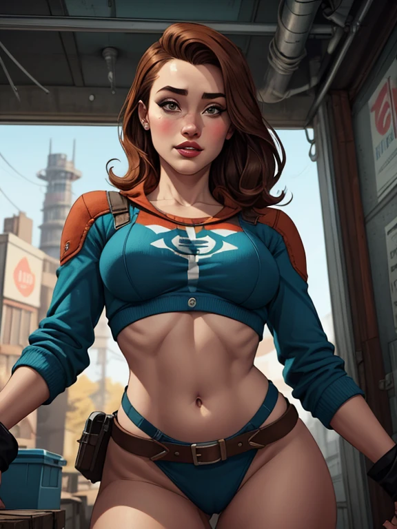 Personagem mulher estilo atompunk Fallout 4 cabelos pretos atriz Ella Purnell com marcas de guerras Imagem de desenho animado de uma mulher .Ilustracaoo estilo desenho animado, estilo de arte dos desenhos animados, estilo de arte dos desenhos animados, digital illustration style, estilo atompunk design de personagens altamente detalhado, arte digital detalhada coragem,atriz Ella Purnell com cabelo preto e corpo esguio Forest fan art, Design de cabelos pretos personagens de retrato, beautiful digital illustration, retrato de alta qualidade, Arte em quadrinhos, s . Olhos delineados, medium bust and wonderful sexy clothes. image expression of sexual desire from waist to head illustration atompunk style Fallout 4 The perspective is from below, enfatizando a majestade e o poder da Gigante."atriz Ella Purnell cabelos pretos