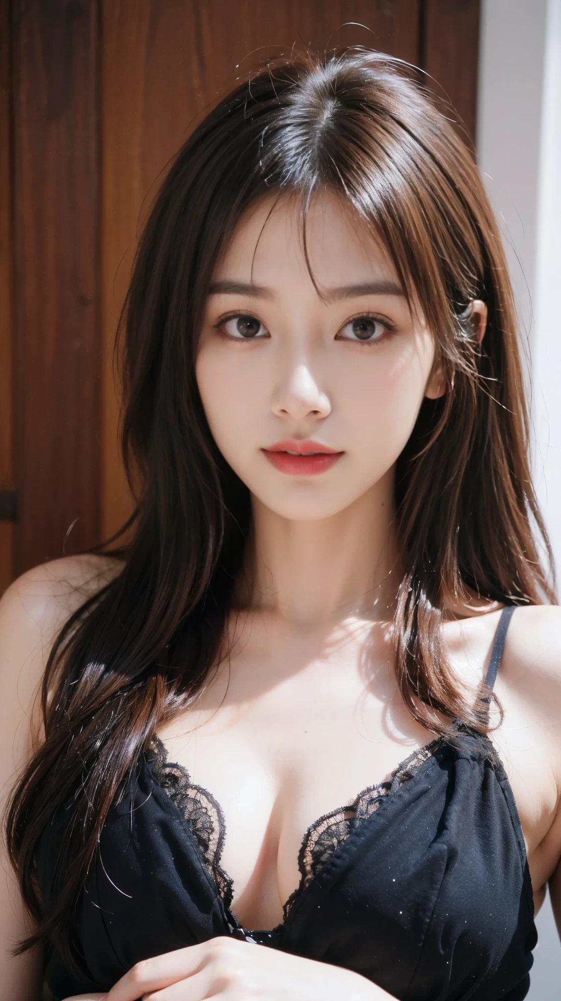 highest quality,masterpiece,Ultra-high resolution,Original photo,Ultra-high resolution,Beautiful woman 25 years old woman'Fashion that was popular in the 1990s,Long legs:1.5,Shorts,Full Body,Flashy makeup using red eyeshadow,Big smile,Short cut with subtle side waves,Gray background,