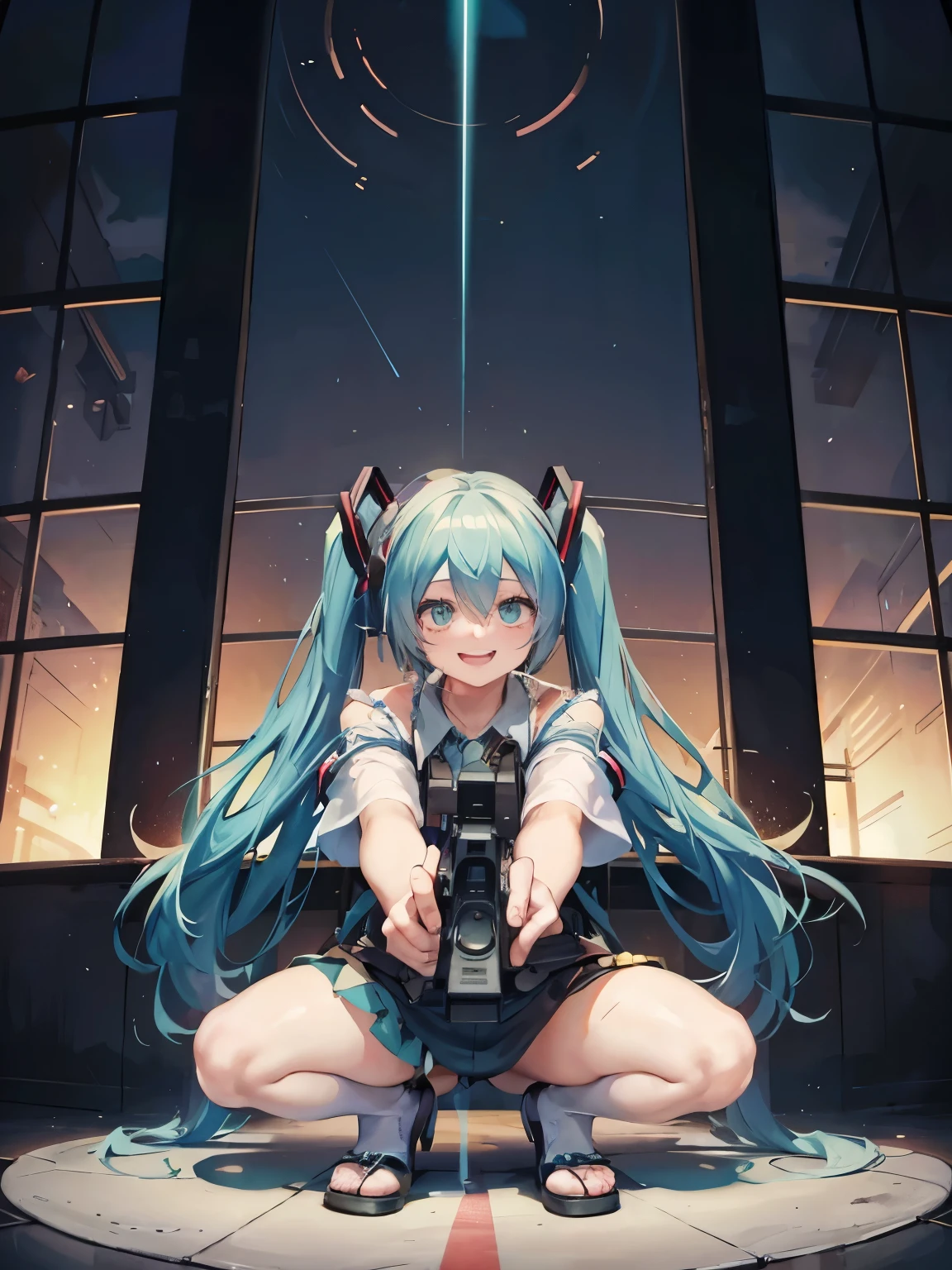 Hatsune Miku with a big smile