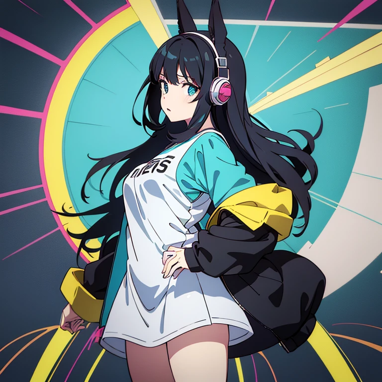 two anime girls in headphones are playing music on a turntable, anime vibes, anime style 4 k, ig studios anime style, nightcore, 8 0 s anime vibe, anime girls, anime style. 8k, lofi artstyle, dj sura, anime moe artstyle, anime style illustration, trending on cgstation, anime style artwork, e - girl,flying attack,dancing,Deathblow