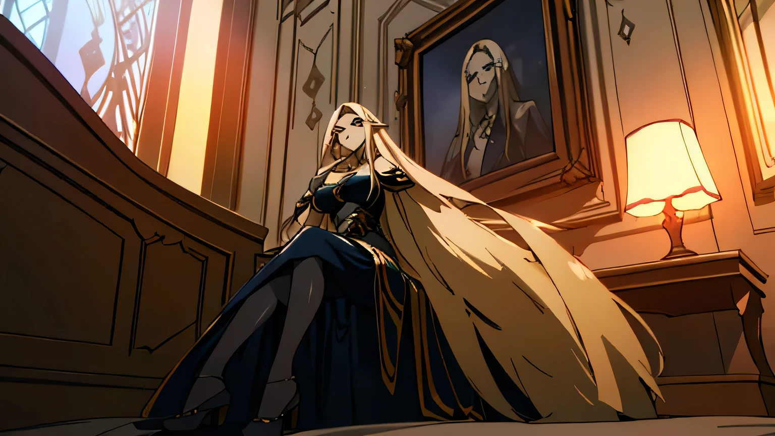 (masterpiece), best quality, expressive eyes, perfect face,smileshowcasing her full body, elegant posture, high definition, high detail, realistic shaded, luxury lifestyle, cinematic lighting, glamorous setting, by artist Natalia Fadeev, high-resolution digital painting, pointy ears, Alpha, blonde hair, absurdly long hair, blue eyesA wealthy, very beautiful girl sitting in the backseat of a luxury car, wearing a gorgeous expensive elegant gown, white high-legged sandals adorned with gems, skin color high-end sheer stockings, looking straight ahead, showcasing her full body, sitting elegantly, 4K