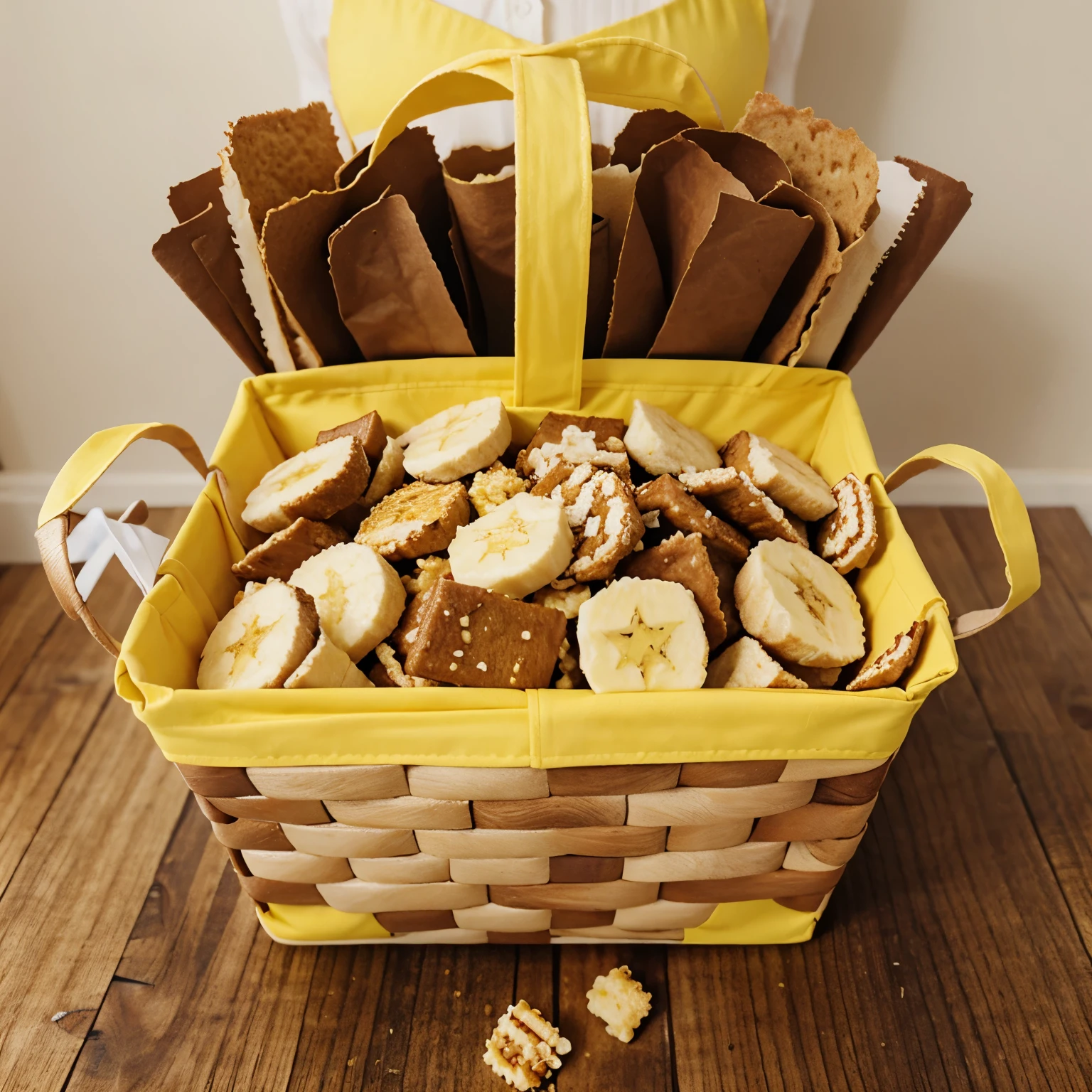 Square Banana Crunch Basket Canvas Design