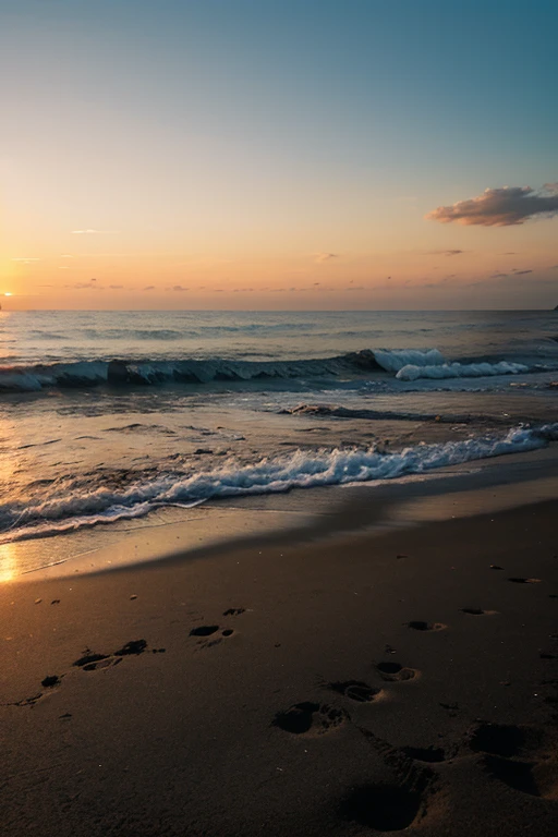 Moon,clouds,beach,sunset