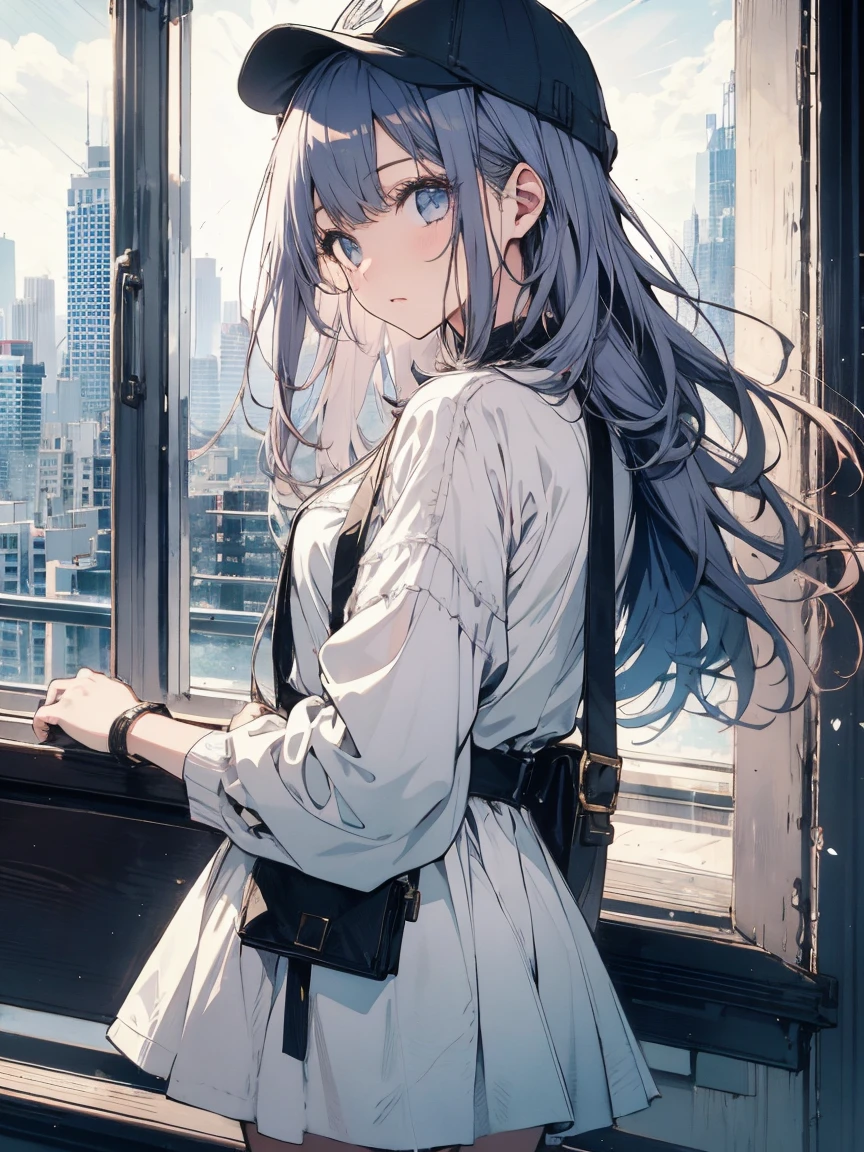 girl、one person、city、Pastel Tones、art、Have、cap、look back、
