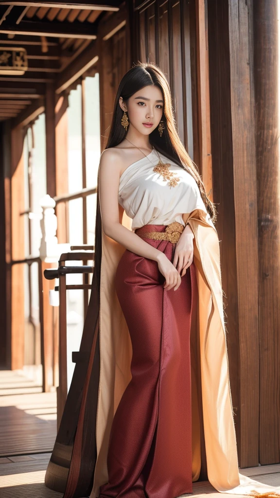 Beautiful girl with three meter long hair, Her hair was down to her buttocks.., black hair, long hair, Beauty that comes from long hair, Soft and fluffy hair, My hair is very thick.., Lips are very red..., like full body, big breasts, big tits), beautiful body, Bright skin, White skin aura, pinkish white, (sexy, wet body, Wet hair), (Dynamic posts, Incredible view), (blessing, no clothes, Look at that pussy...., see nipples), Take off your clothes., dynamic gesture), elegant, personal, ((The ultimate beauty of Japan))、mature、beautiful facial features、(Big eyes:1.3), detailed lips, Beautiful eyes without details, Double eyelids, Long eyelashes、(big breastsโต, big breast, A gigantic rift, big breastsที่ใครต้องมองดู), (curve), Chapped lips, Beautiful orthodontics, red blush, A mesmerizing gaze、seductive smile, short brown bob, Masterpiece,( Long legs,Long legs),best quality,hyper detail,Enlightenment,Fine, detailed eyes and a detailed face.) allure:brown hair,(long hairมากกว่าสองเมตร, long hairที่ดึงดูดสายตา, ความงามที่มาจากlong hair), natural makeup,Random color clothes, round chest,looking at the audience,single,A MILF with a perfect body, Excellent lighting composition, Excellent light and shadow quality, little jewelry, Frayed clothes, The dress is not finished yet., not properly dressed, dynamic post, amazing gesture, professional, Skirt falls off, Few pieces of clothing, Body Reveal, big breastsพิเศษ, The abdomen is white and smooth., , big breasts, Crawl him, thai architecture, Thai ancient house