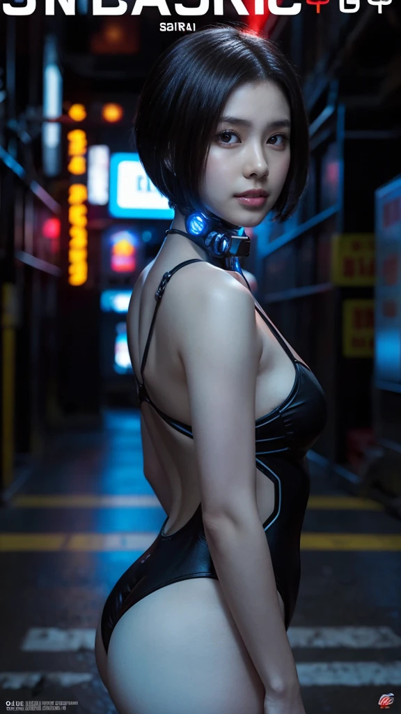 Analog Style, High resolution, (((masterpiece))), coal miner, woman, (sexy:0.9), dirty, cyber punk, Futuristic, Science fiction, Very detailed, short hair, Award-winning movie posters, (((Realistic)))、A little slender