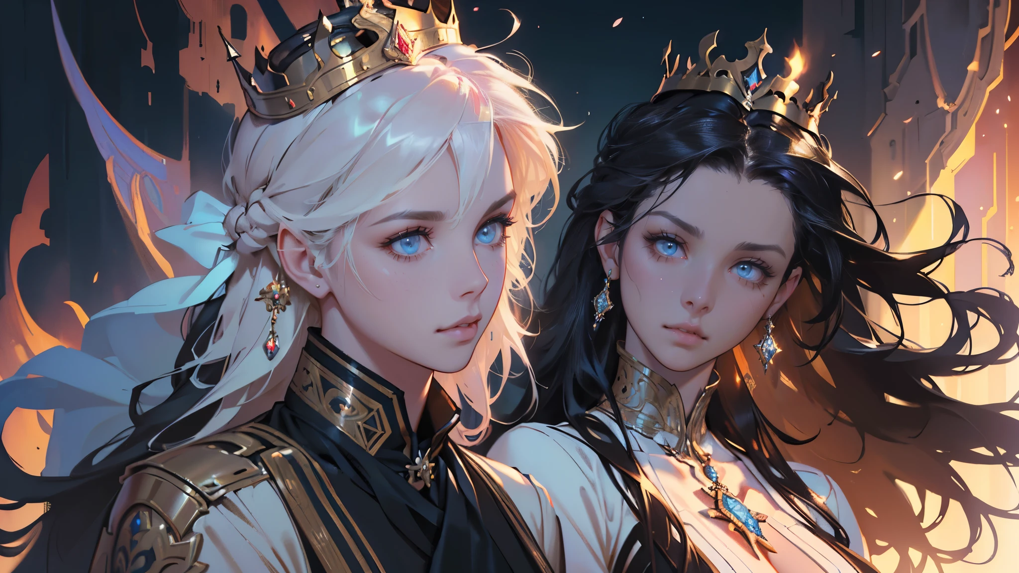 (a portrait of a spiritual goddess, intricate, elegant, highly detailed, digital painting, artstation, concept art, smooth, sharp focus, figures, artgerm, Greg Rutkowski, Alphonse Mucha, William-Adolphe Bouguereau, art by Stephanie Law, grand royal background, large crown, royal gemstones, robots, nature, full shot, symmetrical, Greg Rutkowski, Charlie Bowater, Beeple, Unreal Engine 5, hyperrealistic, dynamic lighting, fantasy art)