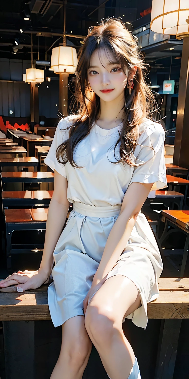 Mix 4, The 20th, 一人in, length_hair, shirt, dress, expensive_Heel, full_body, look_in_Audience, (8k, RAW Photos, highest quality, Learning:1.2), (Realistic, photo-Realistic:1.37), Professional Lighting, Photon Mapping, Light Energy Transfer, Physically Based Rendering,