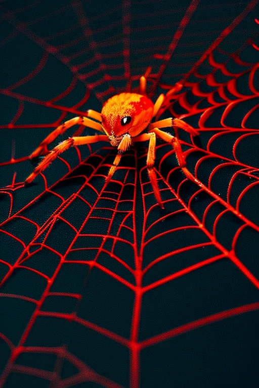 Please draw a picture of a spider using similar colors.。Red is good。Use it for logo