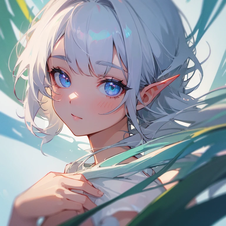 (highest quality, 8k, masterpiece: 1.3), Clear focus: 1.2, beauty: 1.4, Silver Hair, Beautiful face and eyes, Sylph