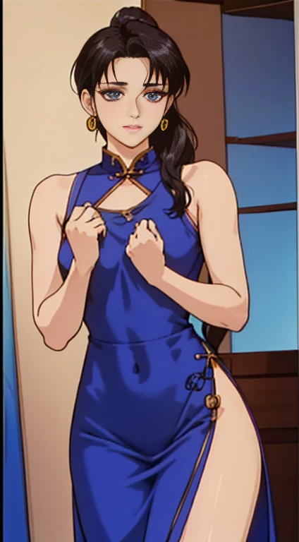 NSFW,a mature female,{full_nude},{full_body},big nipple,Pubic hair of the same color as the hair,red cheek, crying, open mouth,skinny,sit on chinese traditional style bed,{best quality}, {very aesthetic}, {ultra-detailed}, {best illustration},ancient chinese traditional costume,Undressing