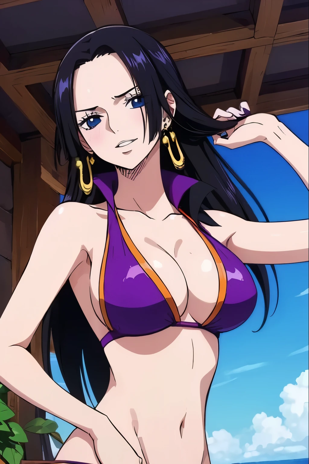 (((obra maestra))), (((Mejor calidad))), ((ultra detallado)), (highly detailed CG illustration), boa hancock, , (obra maestra:1.5), Foto detallada, she is wearing a purple látex ,ajustado,sonriente,cuerpo entero, , (Mejor calidad: 1.4), (1 chica), Hermoso Face, (pelaje , ancho: 1.3), Hermoso Hairstyle, she wears a purple látex , Hermosos detalles ojos, (Piel realista), Piel hermosa, absurdo, atractivo, Ultra high resolution, High Definition, (), piel blanca rosada, cool white light, pose , Hermoso , Fondo blanco, luz blanca suave rosa,lleva un  morado de latex, (:1.8), {inside the room|exteriores|fondo simple}，(Sin correa para el hombro:1.3)，(ebrio:1.7)) （por el WAVY：0.8）， pelaje ，(blue eyes)，pechos grandes，sonrisa, (Estar rojo en la cara:1.4)，mira a la camara, lleva un  morado de latex,purple latex 