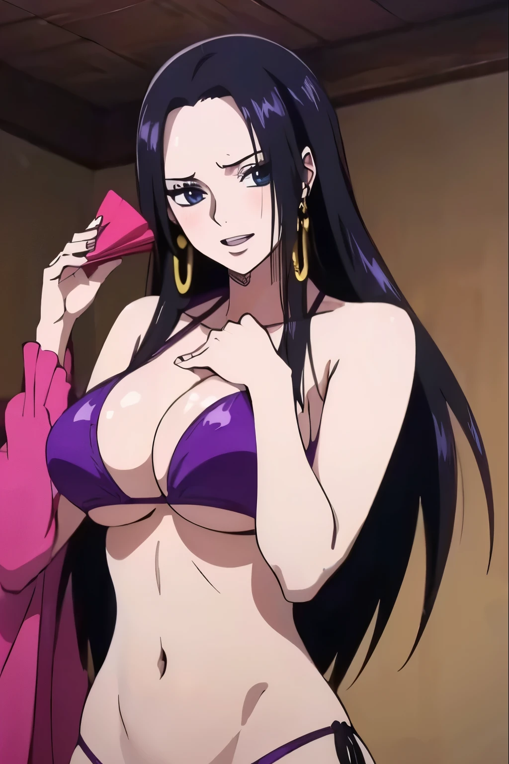 Boa Hancock, one piece, nsfw medium breasts, showing cute nipples, boobs exposed, sexy