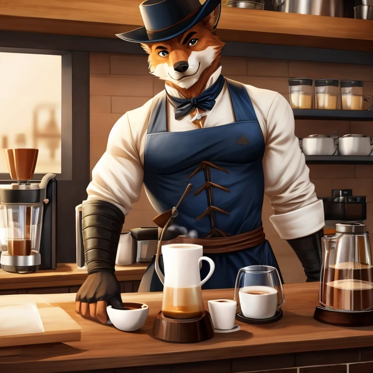 zorro furro en cafeteria, furro making coffee, furro zorro barista
