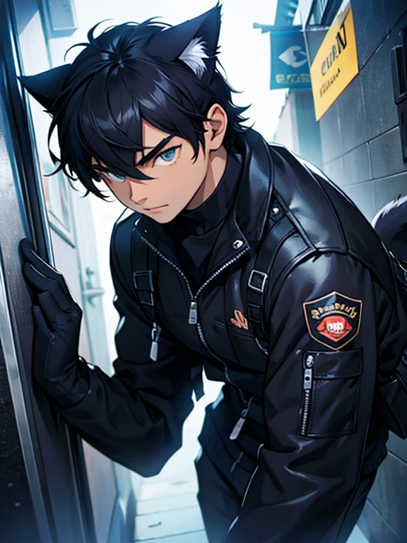 cat noir, 1 boy,