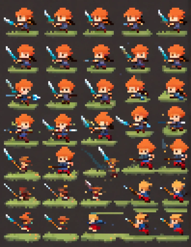 Movement Target Sprite Create a sprite sheet for character animations that includes frames for ...