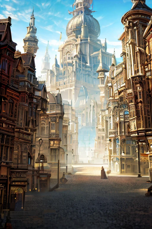 (masterpiece, best quality), victorian steampunk city, 