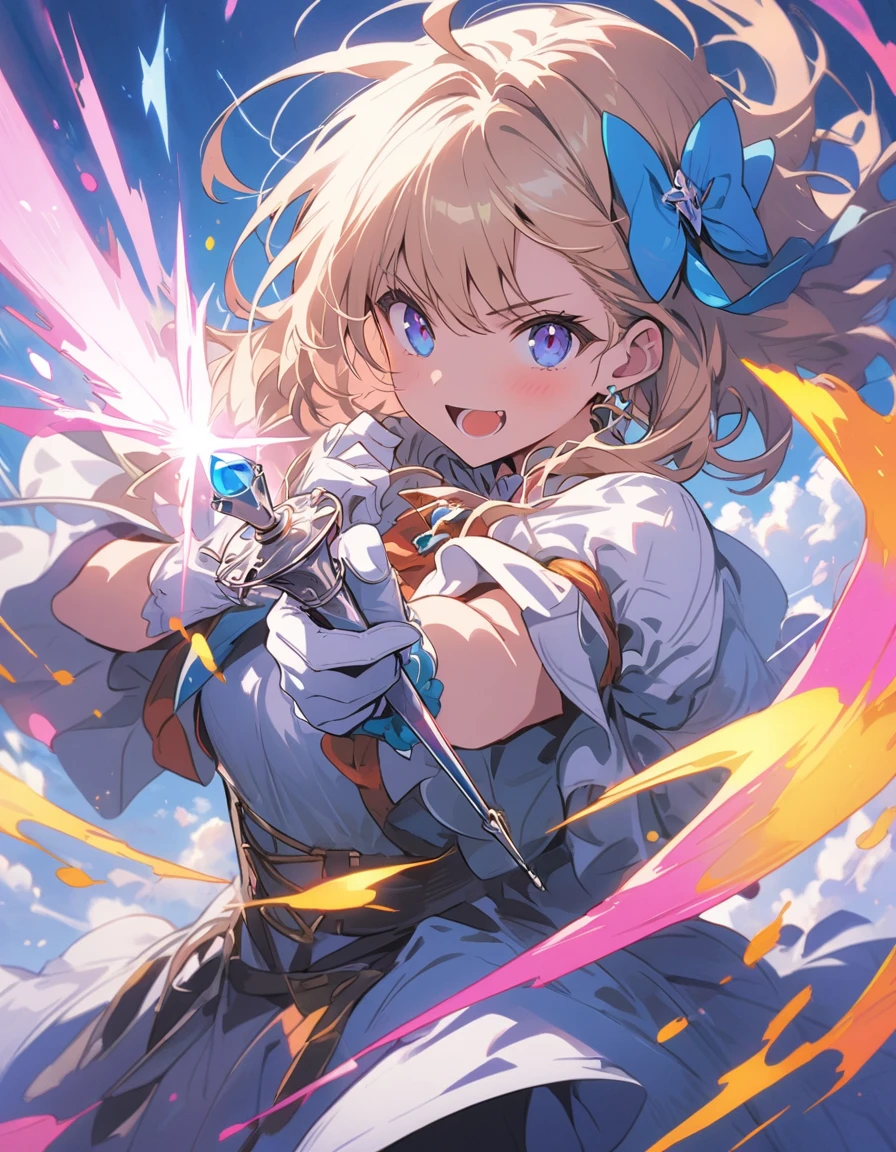 (masterpiece, highest quality:1.4), (Brother and sister:1.8、Handsome Men and Beautiful Women:1.4)、(1 boy、1 girl)、(Rapier in one hand)、(beautiful rapier)、(Stylish fantasy costumes)、Cinematic Light, colorful, High Contrast, an epic fantasy、Epic Battles、joint struggle、flash、(highest quality、masterpiece、High resolution、detailed)、animeスタイル、Flat Style、(eyes shining iridescent colors illuminated light,、detailedな美しい顔),  BREAK,extremely detailed、floating, (High saturation), Dynamic Angle、anime