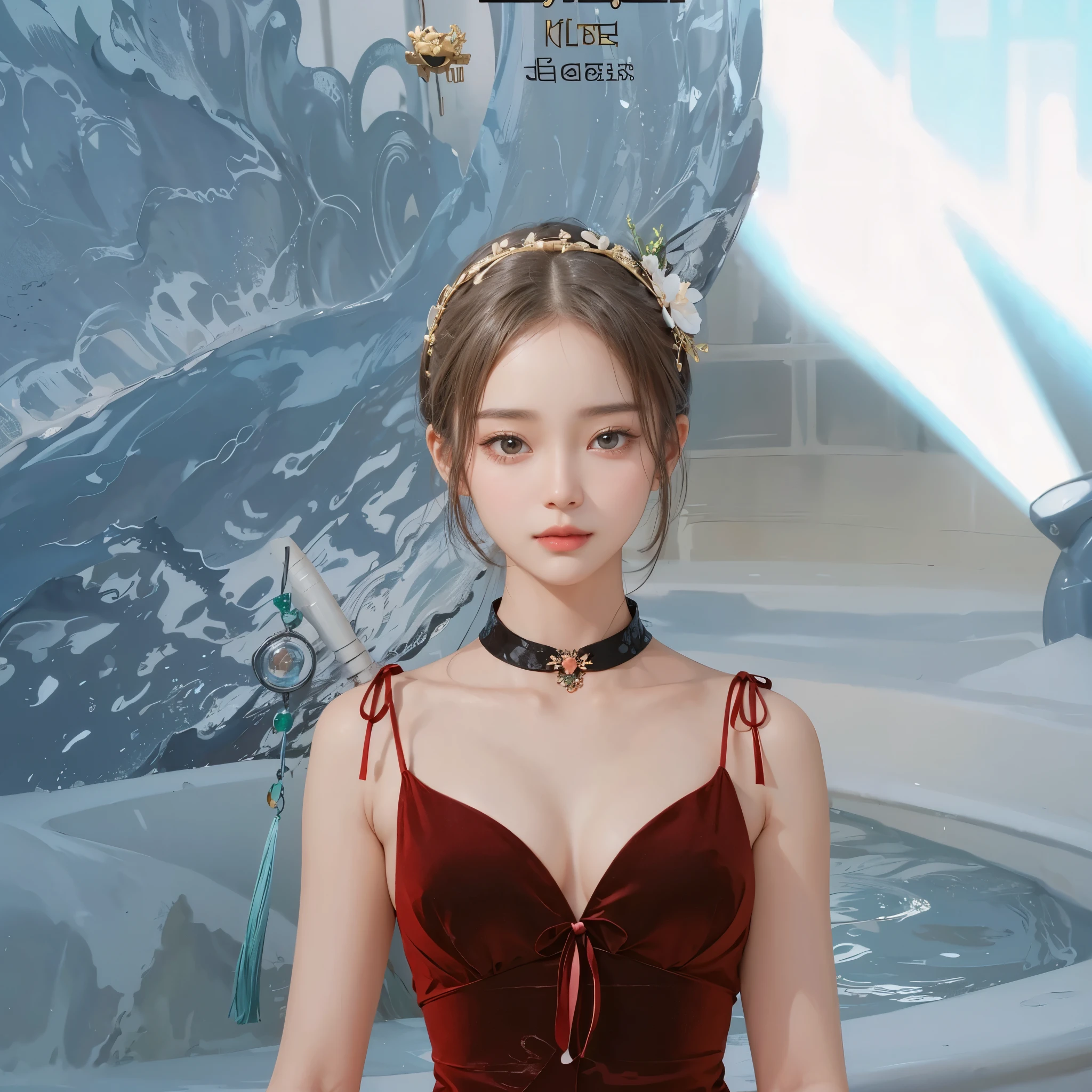 a close up of a woman in a black dress posing for a picture, Beautiful Asian girl, Korean girl, girl cute-fine face, beautiful Korean women, Gorgeous young Korean woman, sakimichan, Beautiful young Korean woman, The face of a beautiful girl in Japan, yangjun chen, cute delicate face, gorgeous chinese models, Beautiful detailed body and face, smile face, smooth eyes