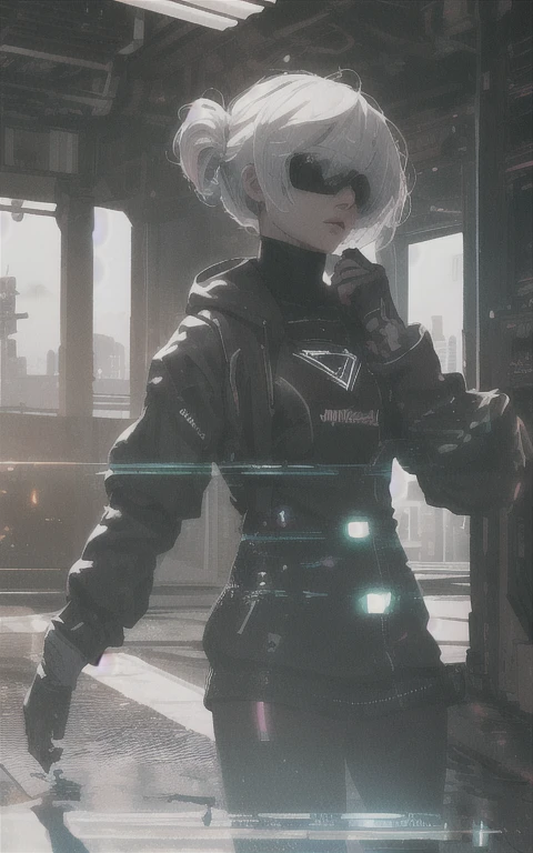 ((La mejor calidad)), ((obra maestra)), (muy detallado:1.3), ..............3D, Beautiful (cyberpunk:1.3) Mujer hacker, peinado corto,pelo corto, Volver al visor, cabello grueso, Terminal de ordenador operativo, Pantalla montada en la cabeza, computer server, Pantalla LCD, fiber optic cable, Logotipo de la empresa, HDR (High Dymanic Range), Trazado de rayos, NVIDIA RTX, Super resolution, Irreal 5, Subsoil Scatter, Textura PBR, Post-procesamiento, Anisotropic filtering, profundidad de campo, maximum sharpness and sharpness, Texturas multicapa, Albedo y Highlight Maps, Sombreado de superficies, Accurate simulation of light-material interactions, proporciones perfectas, Renderizado de octanaje, duotone lighting, ISO bajo, balance de blancos, Regla de los tercios, amplia apertura, 8K RAW, efficient sub-pixels, sub-pixel convolution, glow particles, dynamic  pose