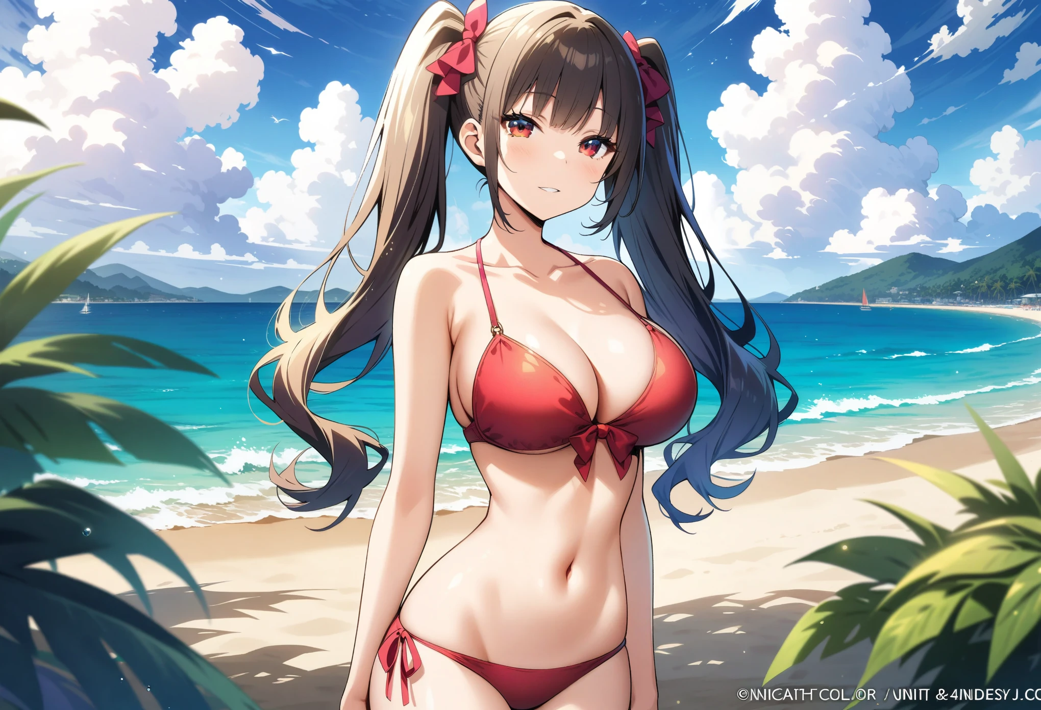 girl, beautiful body, perfect body, nice body, large_Breast,
beach,
1girl, twintails, long hair, bikini,
official art, extremely detailed CG unity 8k wallpaper, perfect lighting, Colorful, (best_quality:1.0), ultra high res,4K, ultra-detailed, 8K, HDR, high resolution, absurdres:1.2, film grain, (vibrant_color:1.2), (narrow waist),