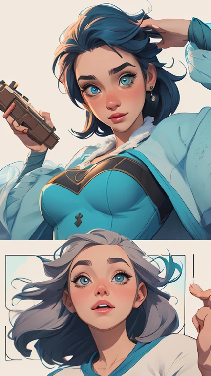 Personagem feminina armada com um .38 em estilo ocidental atompunk Fallout 4 Jennifer Connelly le com cicatrizes de guerra Imagem de desenho animado de uma mulher .Ilustra??o estilo desenho animado, estilo de arte dos desenhos animados, estilo de arte dos desenhos animados, digital illustration style, estilo atompunk design de personagens altamente detalhado, arte digital detalhada coragem, Forest fan art, Design de personagens de retrato, beautiful digital illustration, retrato de alta qualidade, Arte em quadrinhos, mulher jovem cabelo com transas lindas . Queen Anna of ArendelleBeautiful lined eyes Medium large bust and wonderful sexy clothes. image expression of sexual desire from waist to head illustration Queen Anne of Arendelle atompunk style Fallout 4 The perspective is from below, enfatizando a majestade e o poder da Gigante." armed with a 38 Western-style revolver with a 38 revolver in her hands Turnaround sheet Creates multiple images in different poses of the same character